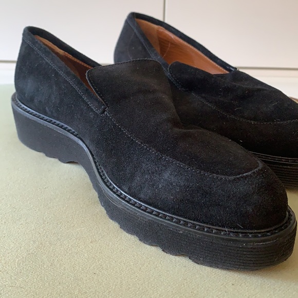 Aquatalia Black Kelsey Weatherproof Suede Loafer - Picture 9 of 10